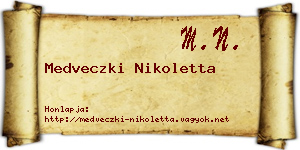 Medveczki Nikoletta névjegykártya